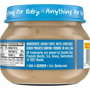 Gerber 2nd Foods Mealtime for Baby Baby Food, Turkey and Gravy, 2.5 oz Jar