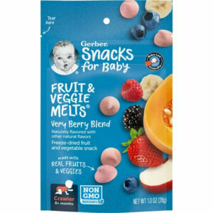 Gerber Snacks for Baby Fruit & Veggie Melts Baby Snack, Very Berry Blend, 1 oz Bag