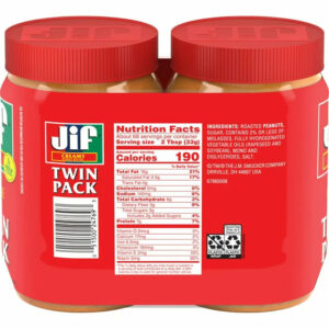 Jif Creamy Peanut Butter Twin-Pack, 80-Ounce