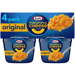 Kraft Original Mac N Cheese Macaroni and Cheese Cups Easy Microwavable Dinner, 4 ct Pack, 2.05 oz Cups