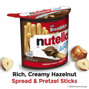 Nutella & GO! Hazelnut and Cocoa Spread with Breadsticks, Snack Pack, 1.8 oz Each, 10 Pack