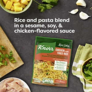 Knorr Rice Sides Chicken Fried Rice with Rice and Pasta blend, Cooks in 7 Minutes, No Artificial Flavors, No Preservatives, No Added MSG 5.7 oz