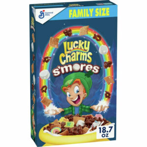 Lucky Charms Smores Breakfast Cereal with Marshmallows, Family Size, 18 oz