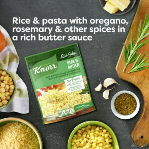 Knorr Rice Sides Herb & Butter Rice and Pasta Blend, Cooks in 7 Minutes, No Artificial Flavors, No Preservatives, No Added MSG 5.4 oz