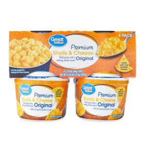 Great Value Premium Shells & Cheese Microwavable Cups, Original, 2.39 oz, 4 Count