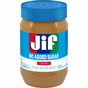 Jif No Added Sugar Creamy Peanut Butter Spread, 33.5 oz. – Smooth, Creamy Texture, No Stir Peanut Butter Spread