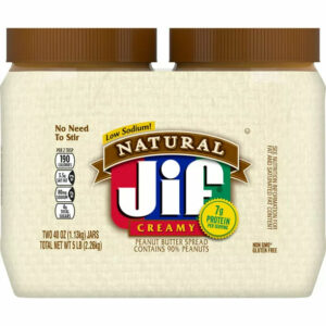 Jif Natural Creamy Peanut Butter Spread Twin Pack, 80-Ounce