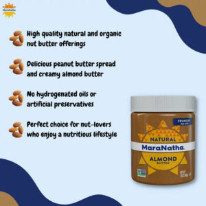 MaraNatha Natural Crunchy Roasted Almond Butter Spread, 12 oz