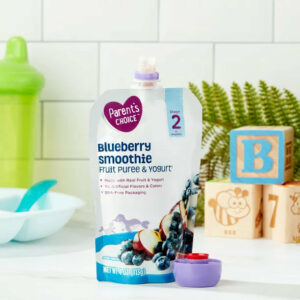 Parent’s Choice Blueberry Smoothie Fruit Puree & Yogurt, Stage 2, 1 – 4 oz. Pouch