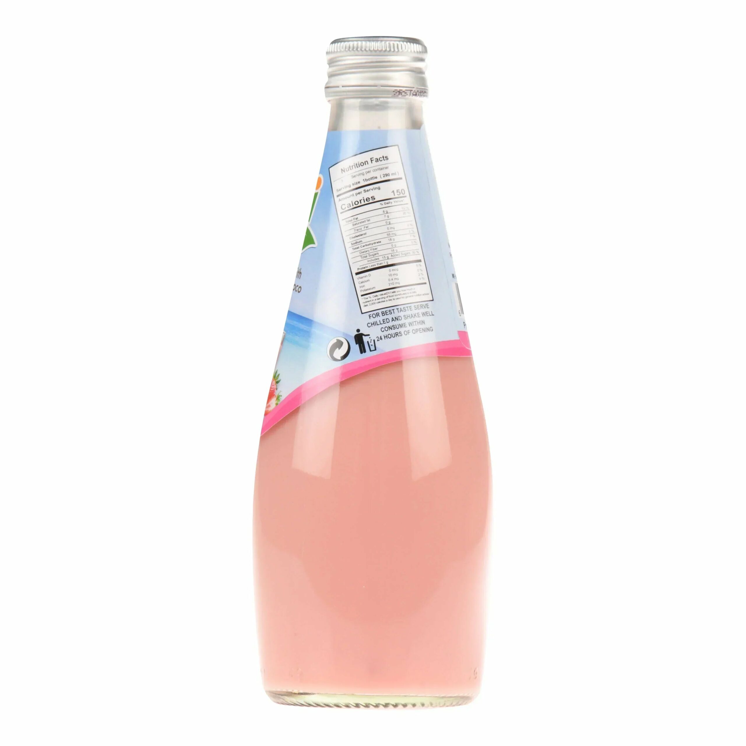 Kuii Nata De Coco Strawberry Coconut Milk, 290 ml Bottle - Image 2