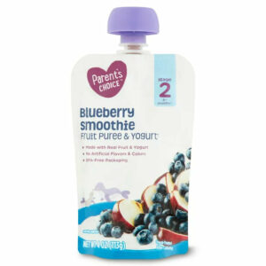 Parent’s Choice Blueberry Smoothie Fruit Puree & Yogurt, Stage 2, 1 – 4 oz. Pouch