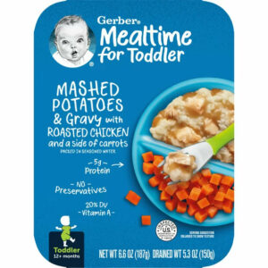 Gerber Lil’ Entrees Mashed Potatoes and Gravy with Roasted Chicken and Carrots Toddler Food, 6.6 Oz