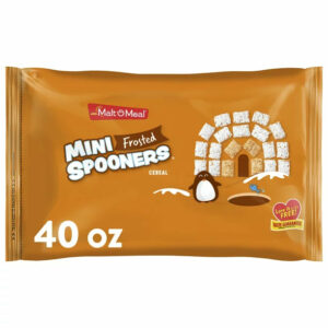 Malt-O-Meal Frosted Mini Spooners Shredded Wheat Cereal, Whole Grain Breakfast Cereal, 40 OZ Resealable Cereal Bag