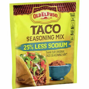 Old El Paso Taco Seasoning, 25% Less Sodium, 1 oz.