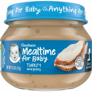 Gerber 2nd Foods Mealtime for Baby Baby Food, Turkey and Gravy, 2.5 oz Jar