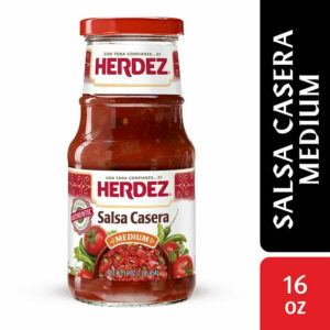 HERDEZ Salsa Casera Mexican Salsa, Tortilla Chip Dip, Medium, 16oz Jar