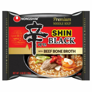 Nongshim Spicy Pot-au-feu Flavor Shin Black Noodle Soup, 4.58 oz, (Pack of 4)