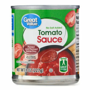 Great Value No Salt Added Tomato Sauce, 8 oz