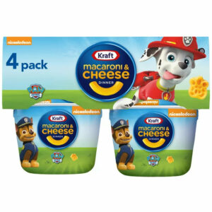 Kraft Mac N Cheese Macaroni and Cheese Cups Easy Microwavable Dinner with Nickelodeon Paw Patrol Pasta Shapes, 4 ct Pack, 1.9 oz Cups