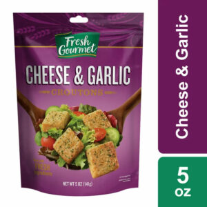 Fresh Gourmet Salad Topping Packaged Meals Cheese and Garlic Croutons, 5oz