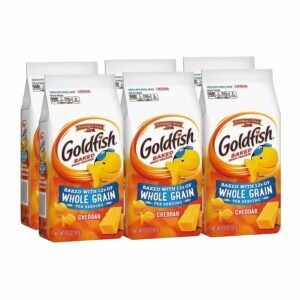 GOLDFISH BAKED BAKED SNACK CRACKERS WHOLE GRAIN CHEDDAR 6.6oz(187g) PACK OF 6