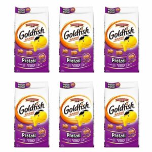 GOLDFISH BAKED SNACK CRACKERS PRETZEL 8OZ (227G) PACK OF 6