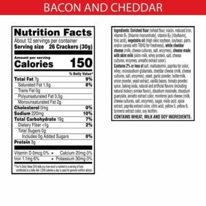 CHEZZ IT DUOZ BACON & CHEDDAR BAKED SNACK CRACKED 12.4oz(351g) PACK OF 6