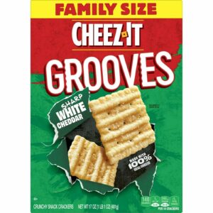 CHEZZ IT GROOVES SHARP WHITE FAMILLY SIZE CRACKERS 17oz(481g) PACK OF 6