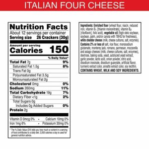 CHEEZ IT BAKED SNACK CRACKERS ITALIAN FOR CHEESE 12.4oz(351g) PACK OF 6