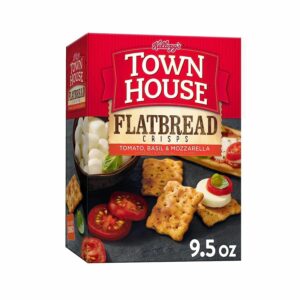 KELLOG’S TOWN HOUSE FLATBREAD CRISPS TOMATO,BASIL&MOZZARELLA 9.5oz(269g)PACK OF6