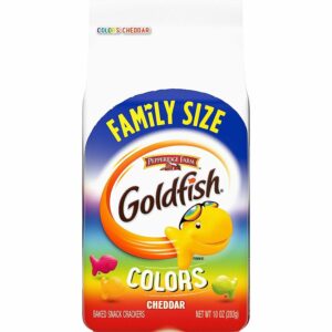 GOLD FISH COLORS CHEDDAR BAKED SNACK CRACKERS FAMILY SIZE 10oz(283g) PACK OF 6