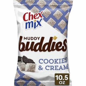 CHEX MIX BRAND SNACK MUDDY BUDDİES COOKIES & CREAM 10.5oz.(297g) PACK OF 6