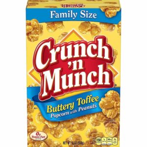 CRUNCH’N MUNCH BUTTERY TOFFEE POPCORN WITH PEANUTS 10oz.(283g)PACK OF 12