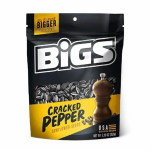 BIGS CRACKED PEPPER SUNFLOWER SEEDS DO FLAVOR BIGGER 5.35oz.(152g) PACK OF 12