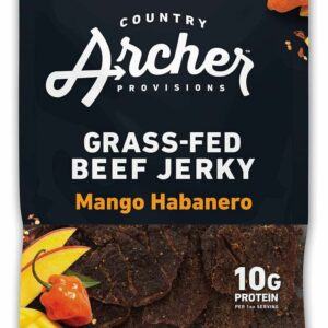 COUNTRY ARCHER PROVISIONS GRASS-FED BEEF JERKY MANGO HABANERO 2.5oz.PACK OF 6