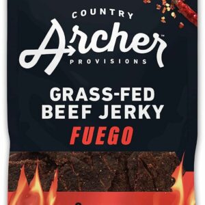 COUNTRY ARCHER PROVISIONS GRASS-FED BEEF JERKY FUEGO 2.5oz. 9G PROTEİN PACK OF 6