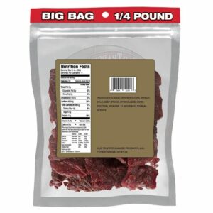 OLD TRAPPER PEPPERED BEEF JERKY 4 oz. BIG BAG 1/4 POUND 113 G PACK OF 6