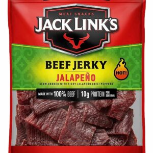 JACK LINK’S BEEF JERKY JALAPENO HOT 10G PROTEIN PACK OF 6