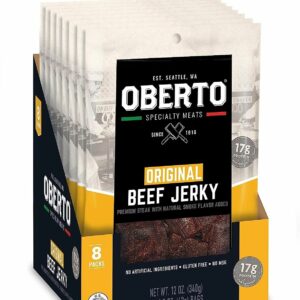 OBERTO SPECIALTY MEATS ORIGINAL BEEF JERKY 2.7oz. 12g PROTEIN PACK OF 6