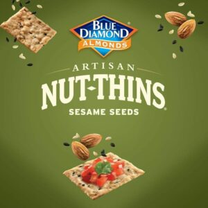 BLUE DIAMOND ALMONDS ARTISAN NUT-THINS SESAME SEEDS 4.25 OZ(120.5g) PACK OF