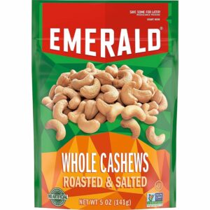 EMERALD WHOLE CASHEWS ROASTED & SALTED 5oz. (141g) PACK OF 6