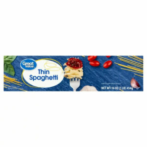 Great Value Thin Spaghetti, 1 lb,16 oz (454 g)