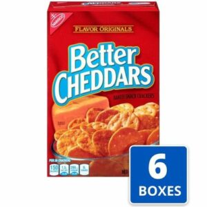 BETTER CHEDDARS BAKED SNACK CRACKERS 6.5 OZ(184g) PACK OF 6